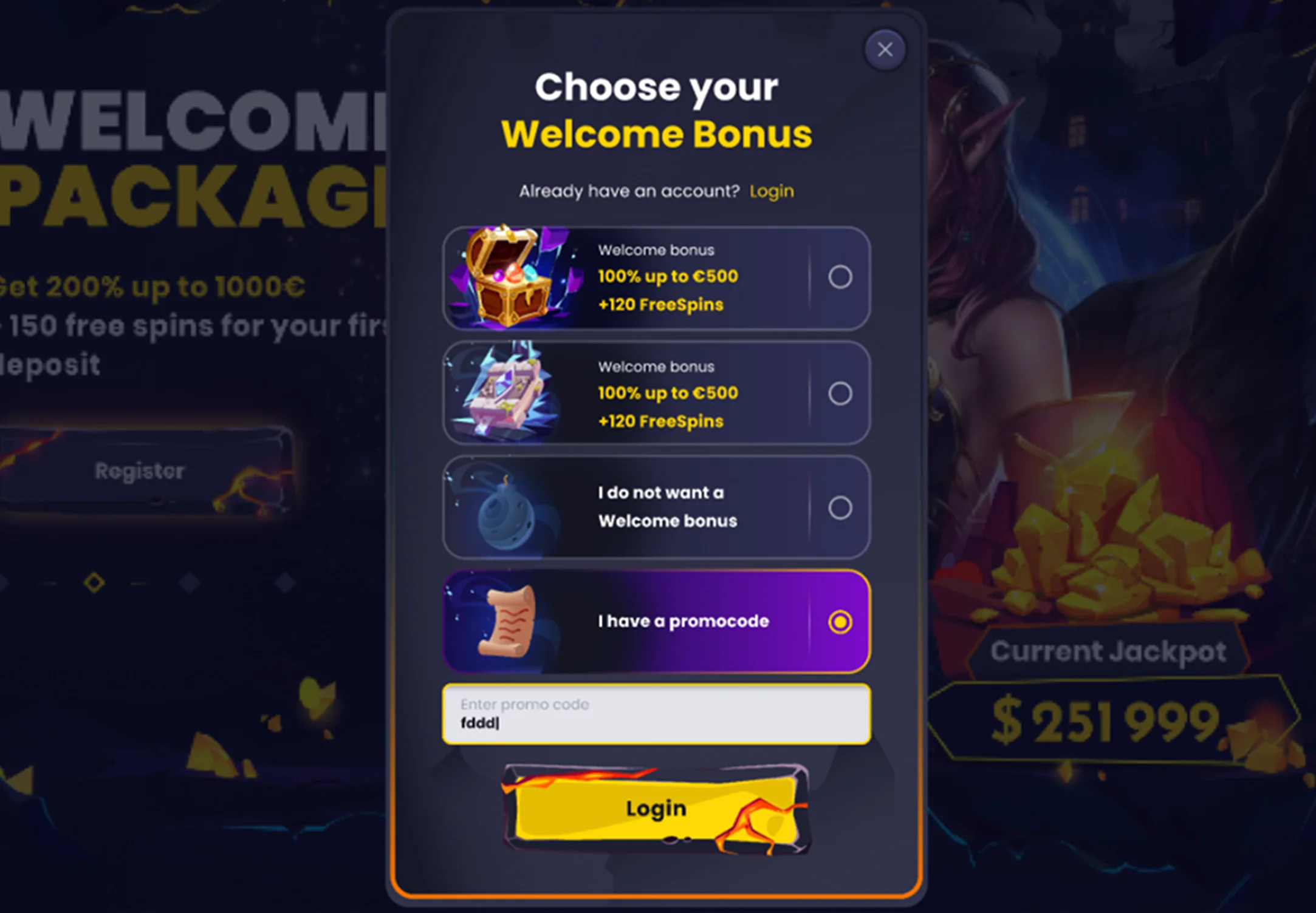 SLOTSGEM CASINO Bonus